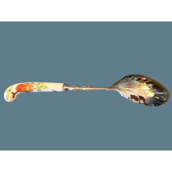 Royal Worcester Other - Royal Worcester Casserole Shell Serving Spoon Porcelain Painted Floral Handle